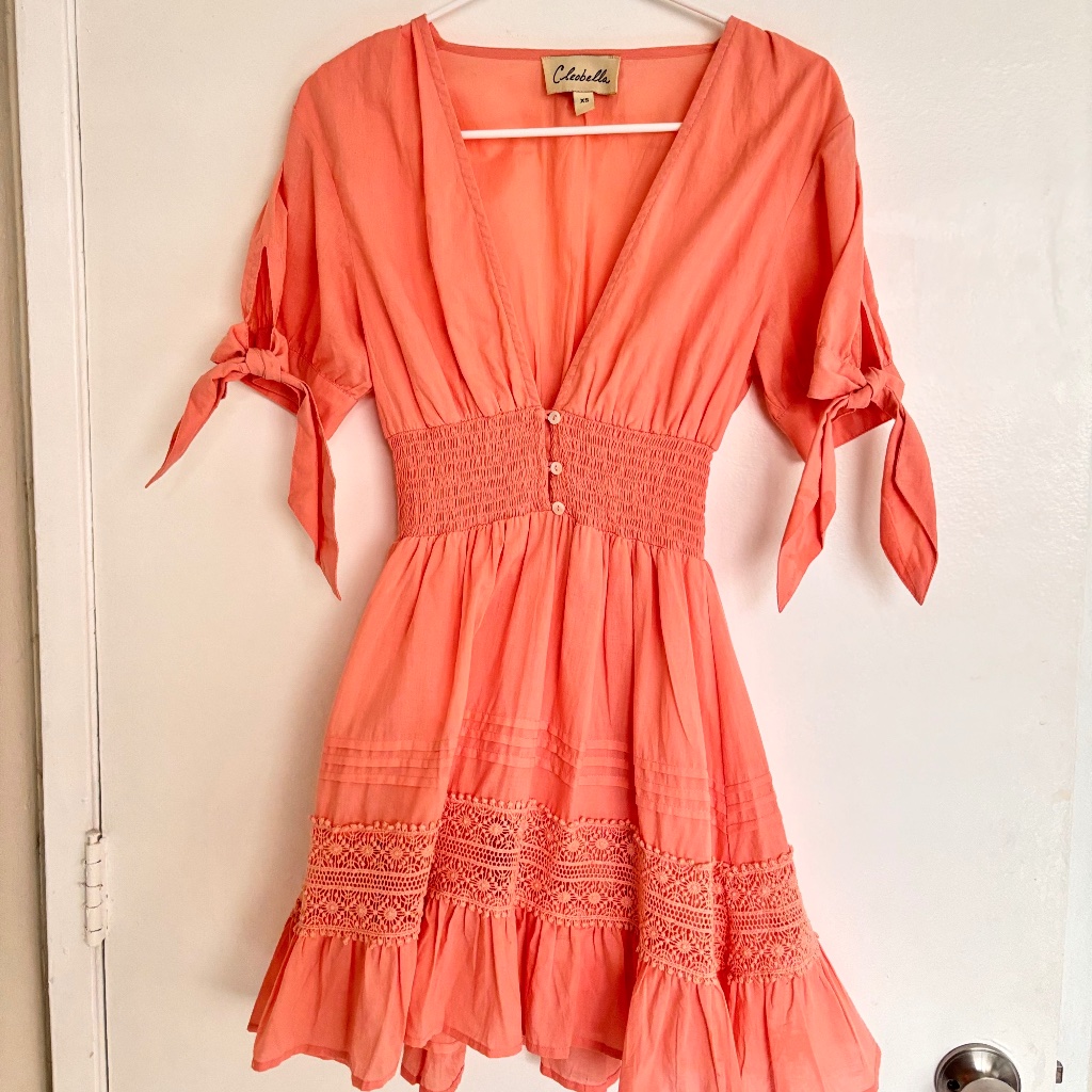 Cutie Coral Pink Mini Dress By Cleobella